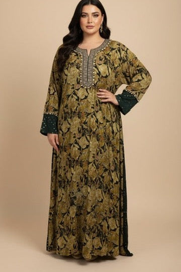 A68 – دراعة مطبعة بتصميم تراثي – قطعة واحدة