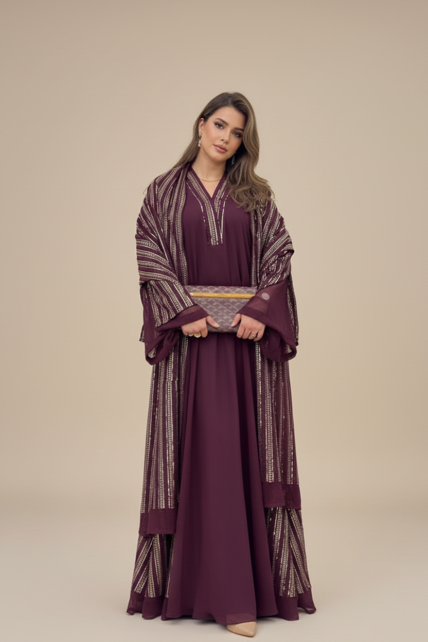 A54 – طقم ‏ ‏عنابي  قطعتين 