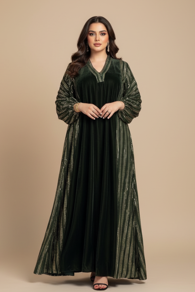 A51 - دراعة أخضر قطعتين 