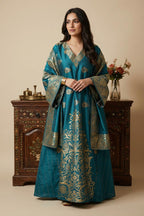 A97 – دراعة بروكار فاخرة مع شال متناسق – ٤ ألوان