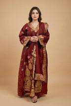 A97 – دراعة بروكار فاخرة مع شال متناسق – ٤ ألوان