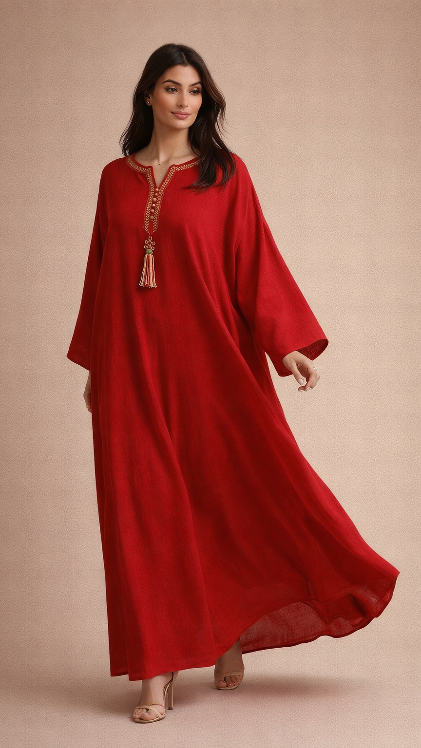 A104 – دراعة أناقة القرمزي (لون واحد)