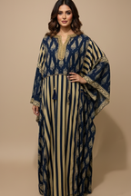 A73 – دراعة مخططة بنقوش ملكية – قطعة واحدة (4 ألوان)