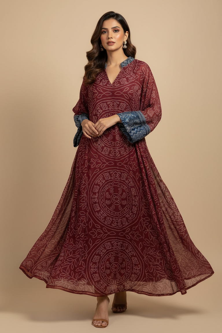 A74 – دراعة ماندالا الواسعة – قطعة واحدة (6 ألوان)