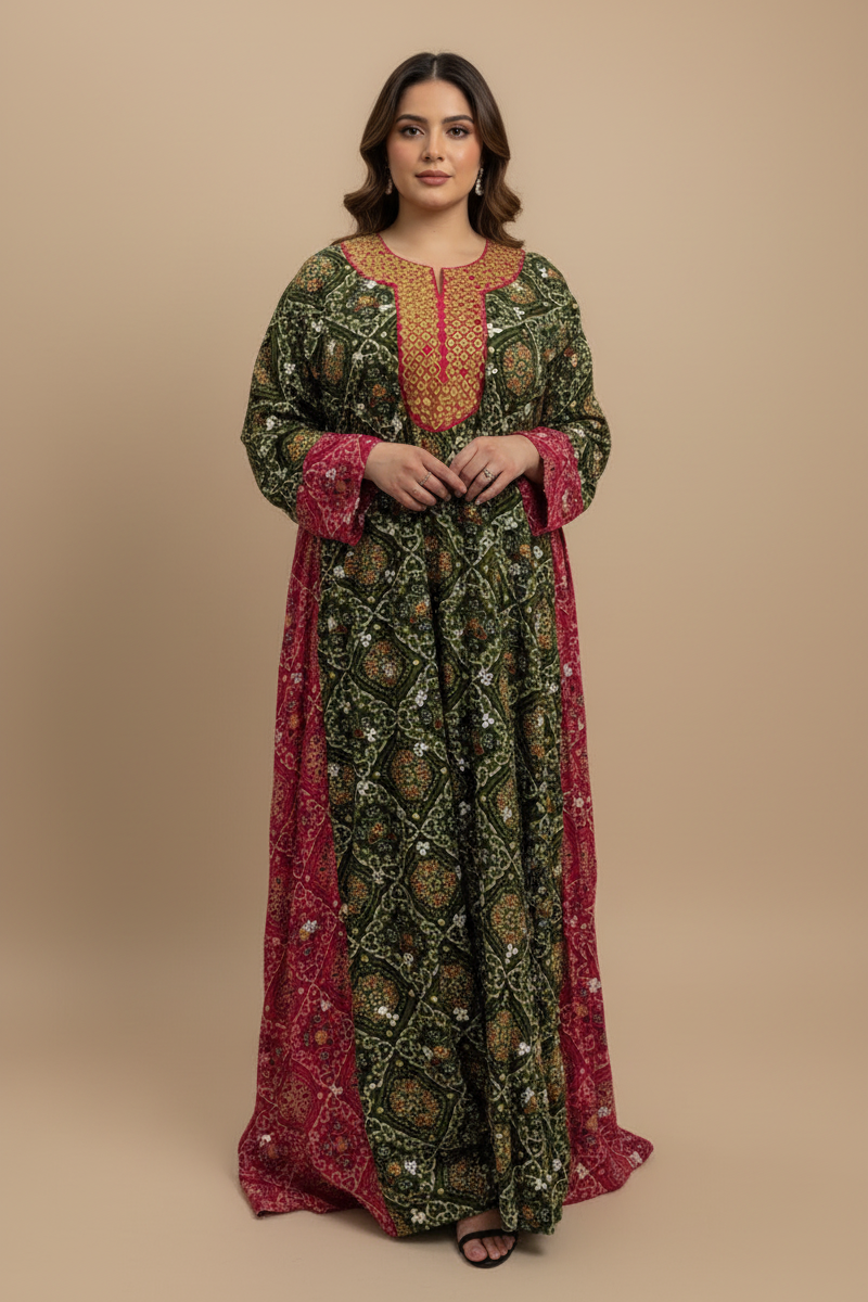 A68 – دراعة مطبعة بتصميم تراثي – قطعة واحدة