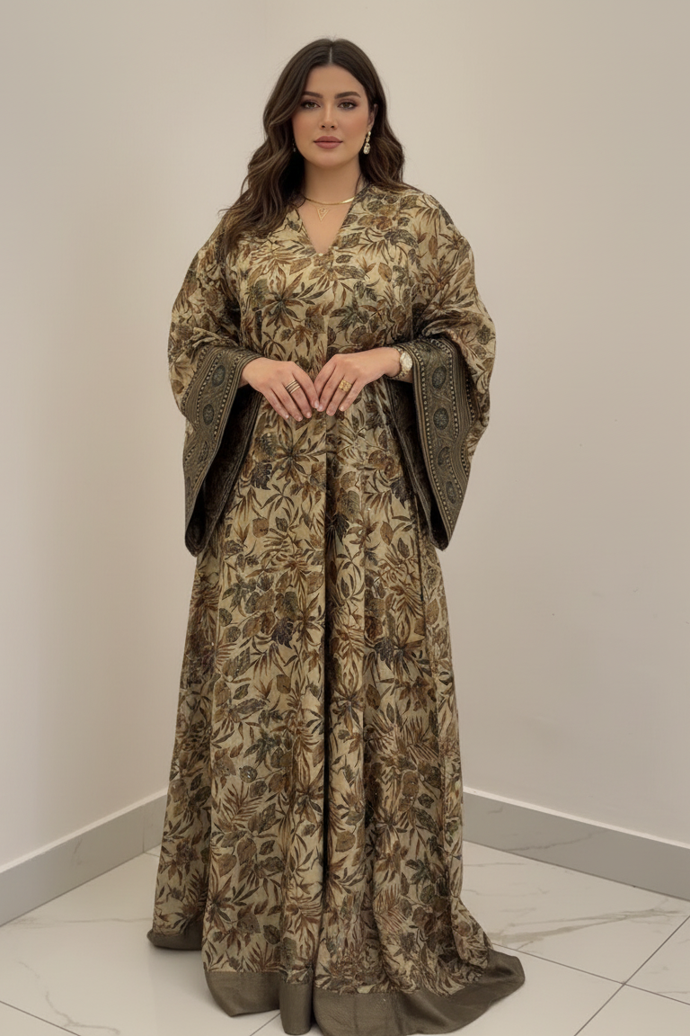 A64 – دراعة مطبعة بنقوش زهور